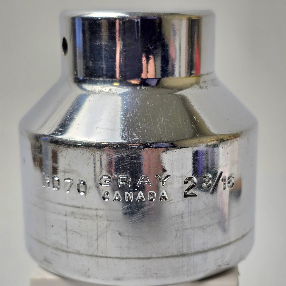 HD 70 Gray Canada 2 3/16" 12-point shallow chrome socket with a 3/4" drive #0592